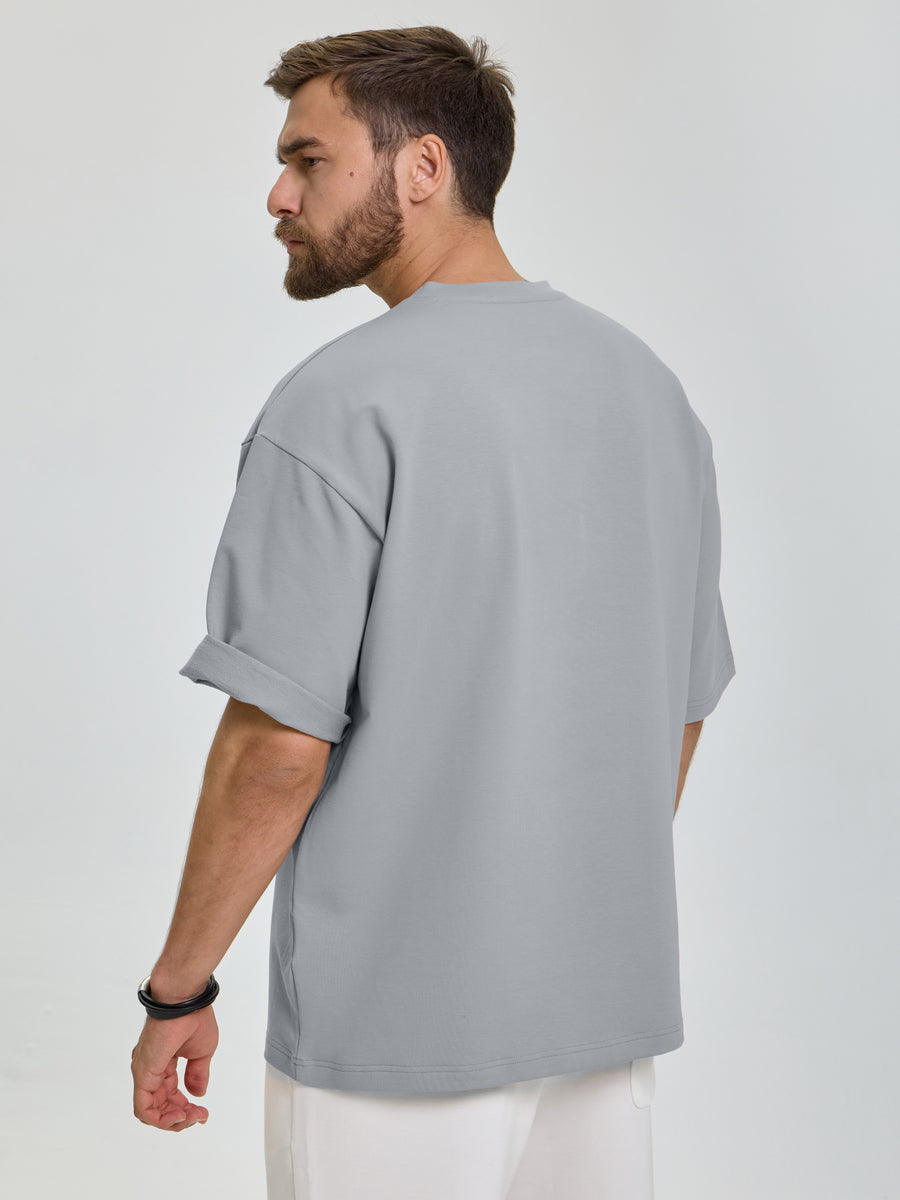 Футболка премиум серо-голубая