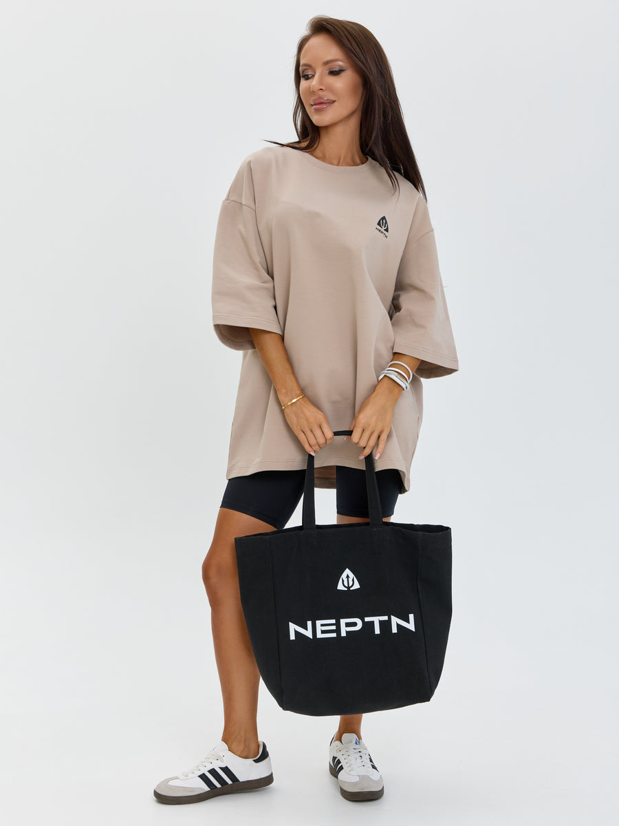 Шопер с белым принтом