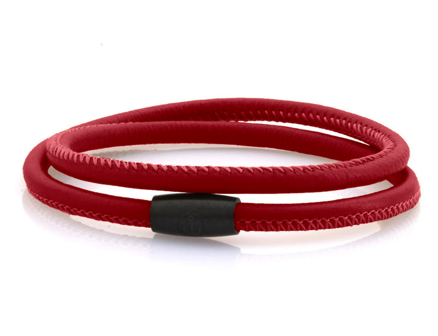 neptn women bracelet JUNO Anchor Lava double 4 brown nappa leather