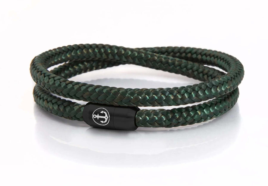 Браслет BOATSWAIN Якорь ЧЁРНЫЙ 6мм двойной R